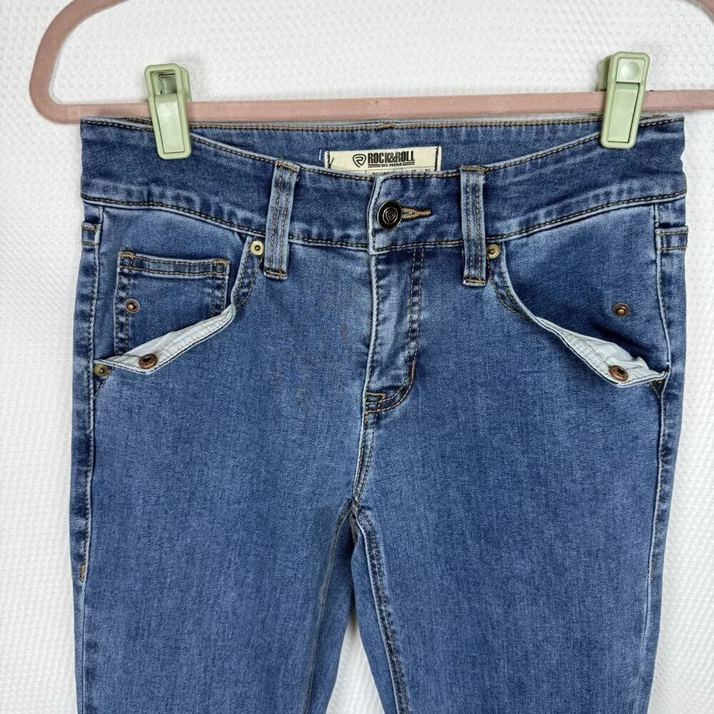 Rock & Roll Denim Women’s Mid Rise Bootcut Jeans W28 L36 Medium Wash